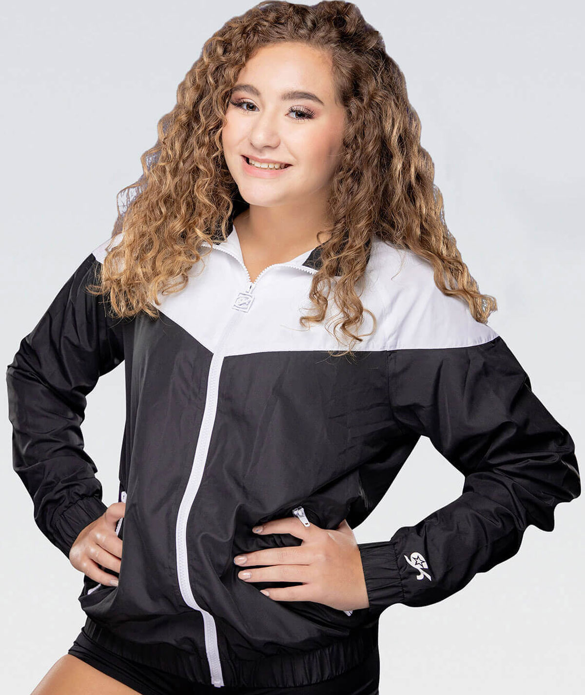 Black and hotsell white windbreaker jacket