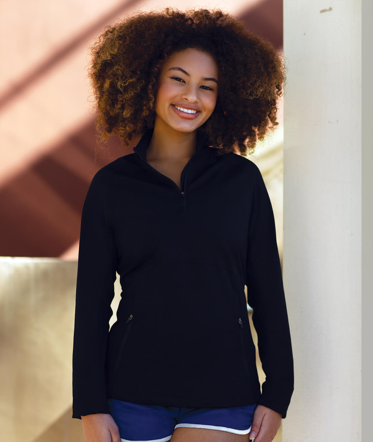 Black quarter clearance zip fleece